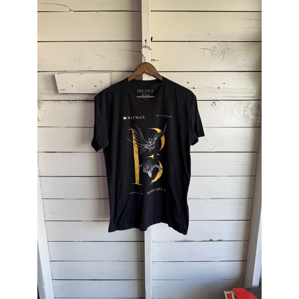 BoxLunch Batman 80th Anniversary Graphic T-Shirt Mens Medium Black Joker DC TEE